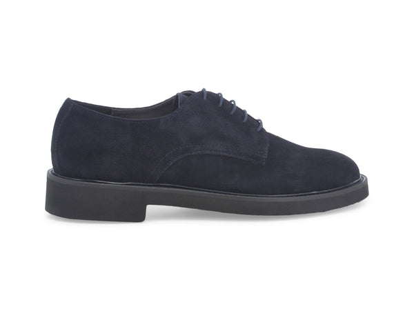 Melluso Stringate Classiche Invernali Uomo in Pelle Scamosciata Blu U90401D-230162